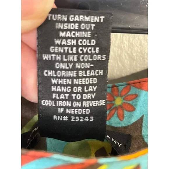 Vintage-Inspired New York & Company Floral Skirt 100% Cotton Size 12 Brown & Mul - Picture 4 of 4